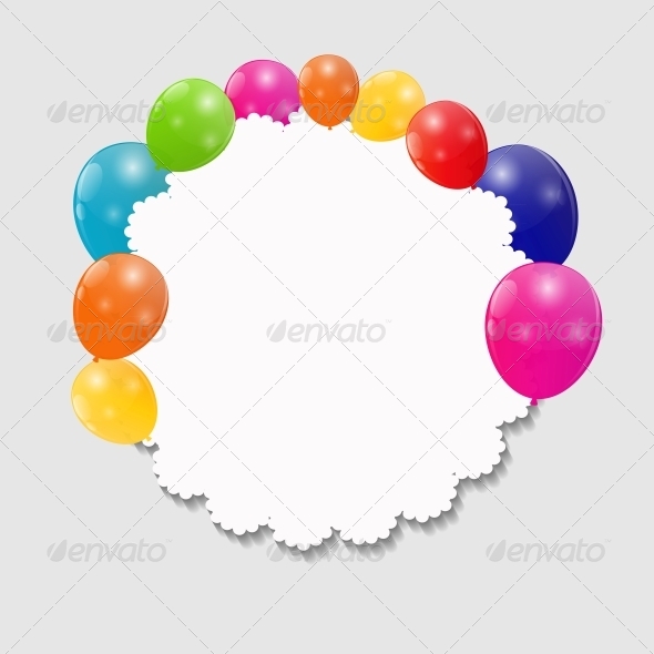 Color Glossy Balloons Background - Birthdays Seasons/Holidays