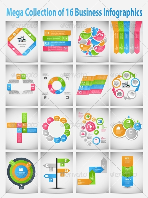 Mega Collection of Business Template Infographics - Web Technology