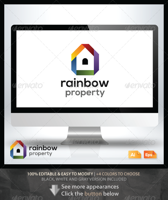 Rainbow Property Logo - Buildings Logo Templates
