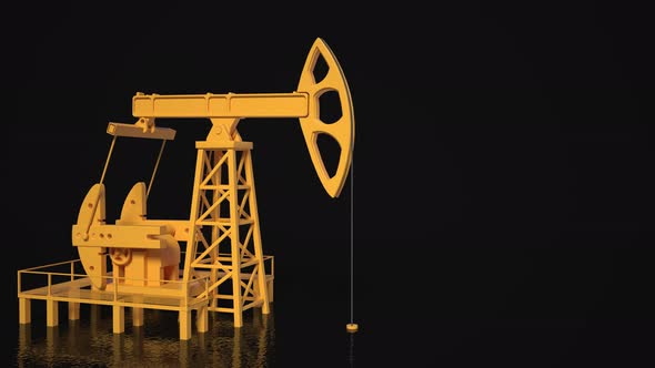 Pumping Oil Rig On a black background.
