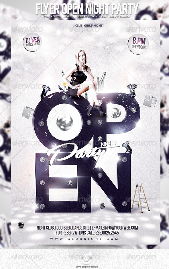Flyer Open Night Party - Clubs & Parties Events