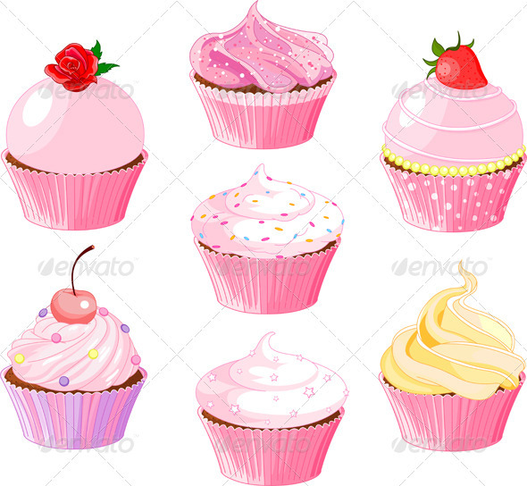 Various Cupcake - Food Objects