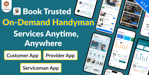 DTDemand - Multi-Vendor On-Demand Handyman & Home Services App | Flutter App + Laravel Admin Panel