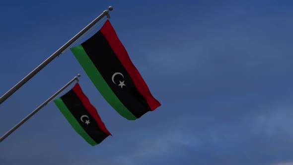 Libya Flags In The Blue Sky - 2K