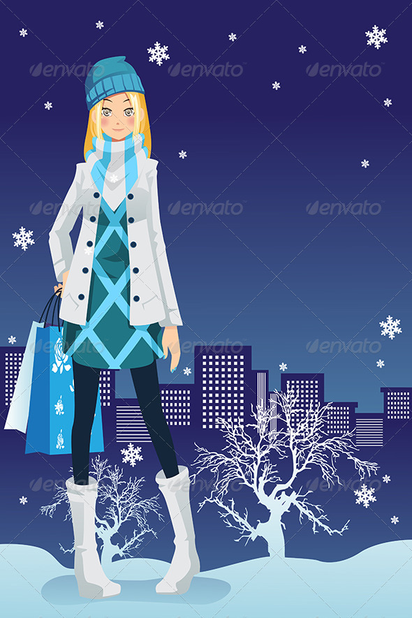Winter Shopping Girl - Commercial / Shopping Conceptual