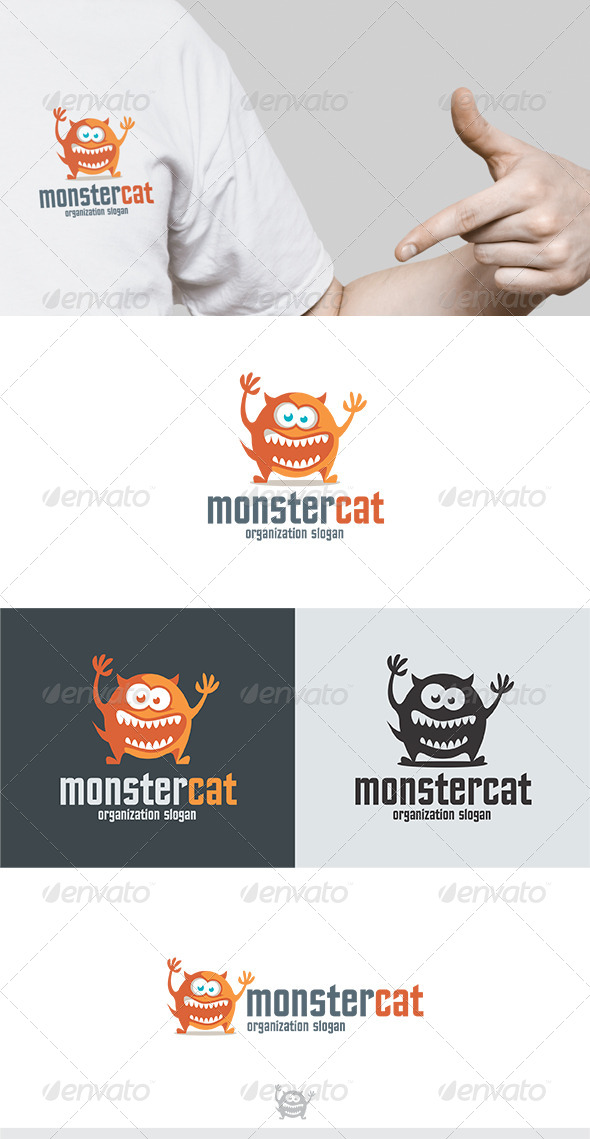 Monster Cat Logo - Animals Logo Templates