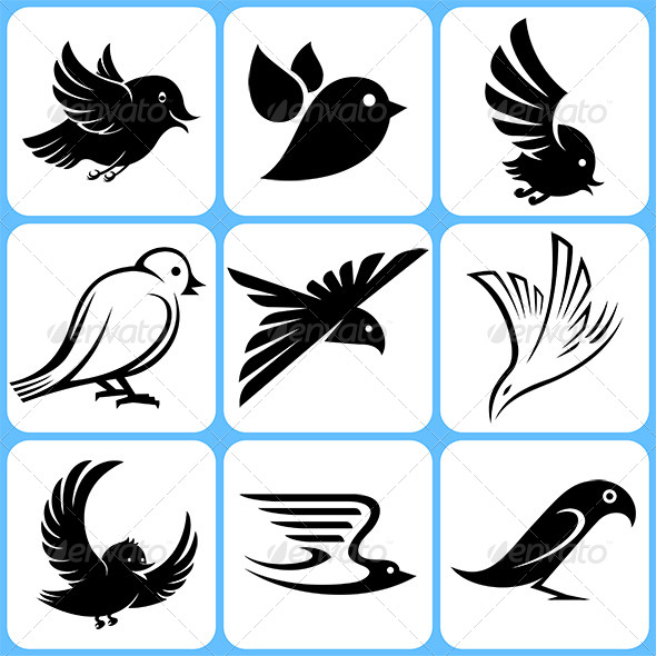 Bird Icons Set - Animals Characters