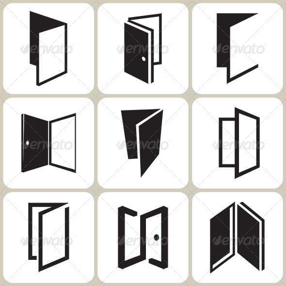 Door Icons Set - Miscellaneous Conceptual