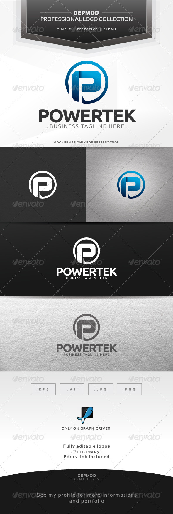 Powertek Logo - Letters Logo Templates
