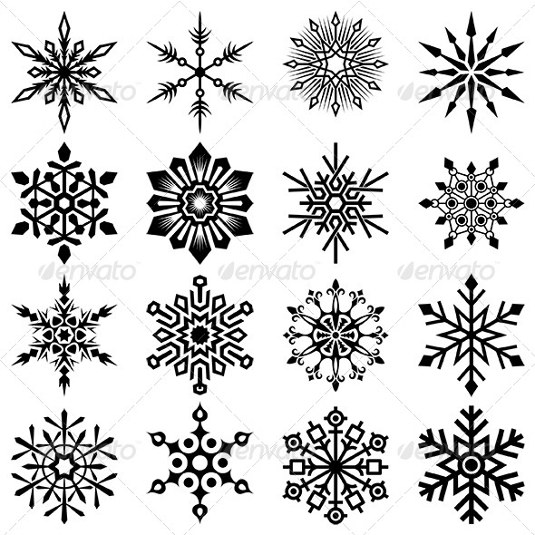 Snowflakes Vector Set - Decorative Vectors