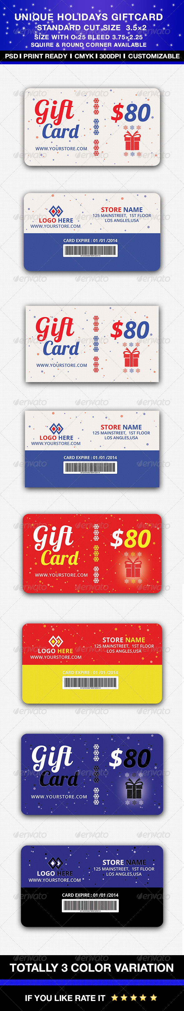Unique Holidays Gift card - Holiday Greeting Cards