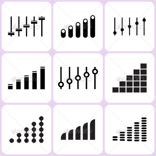 Level and Volume Icons Set - Technology Conceptual