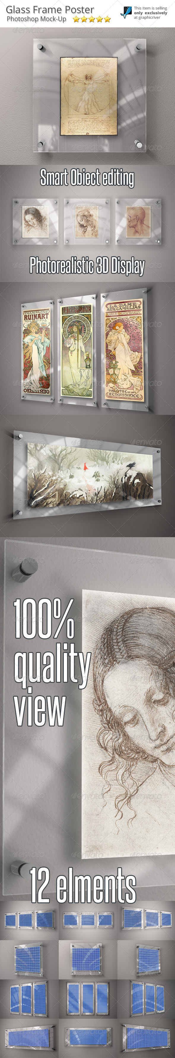 Glass Frame for Art - Mock-Up - Posters Print