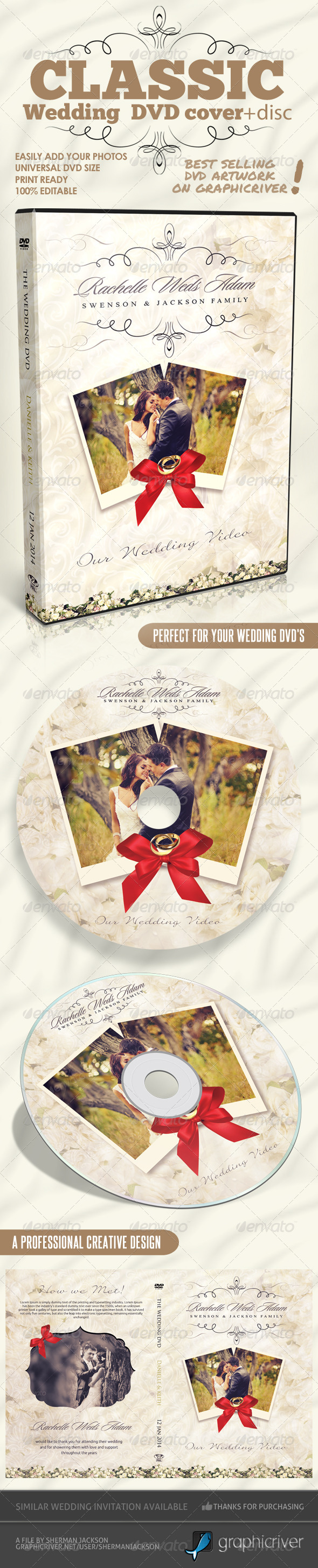 Classique Wedding DVD Covers - CD & DVD Artwork Print Templates