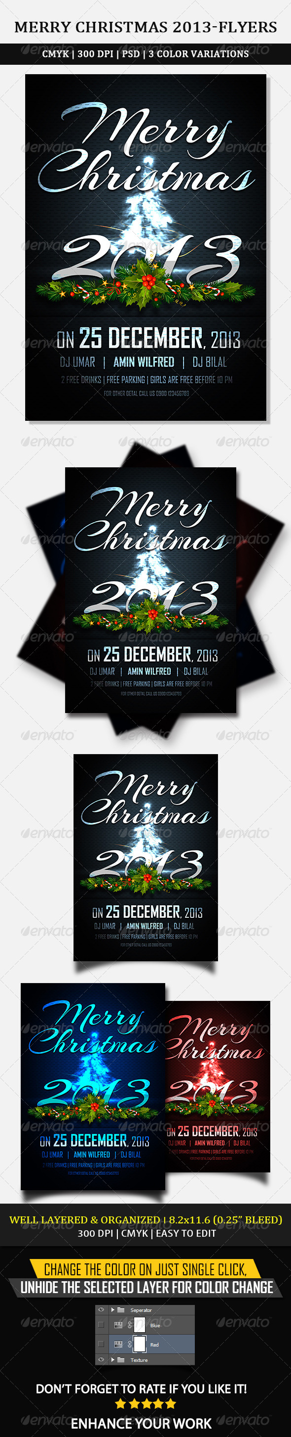 Holiday Christmas Party Flyer V01 - Clubs & Parties Events
