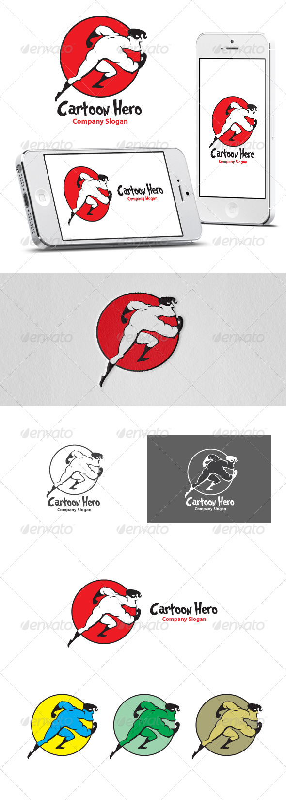 Cartoon Hero - Humans Logo Templates