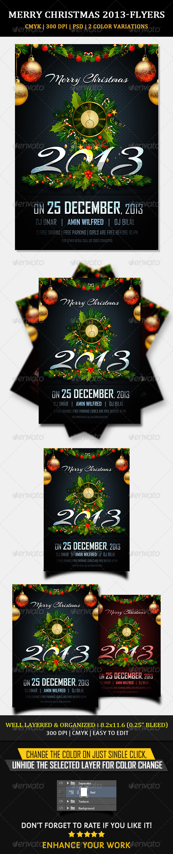 Holiday Christmas Party Flyer V02 - Clubs & Parties Events