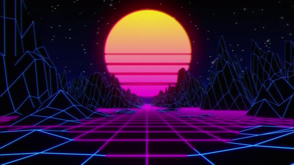80s Synthwave Retro 4k , Motion Graphics | VideoHive
