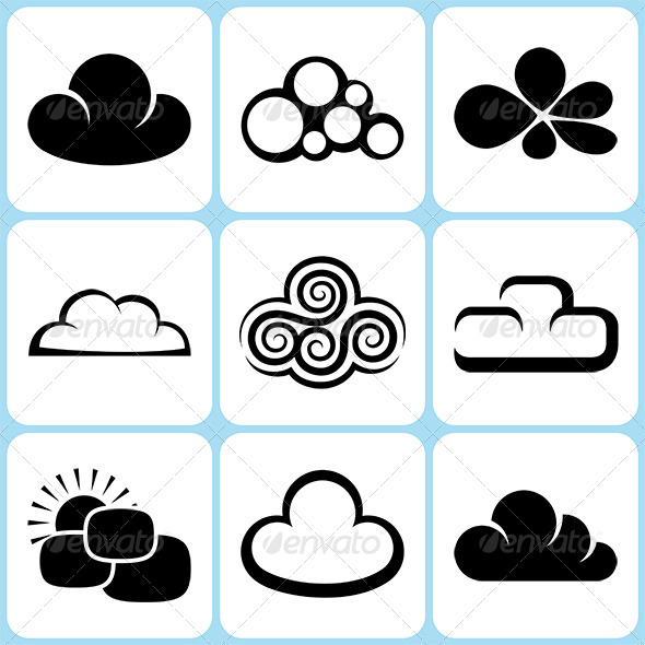 Cloud Icons Set - Nature Conceptual