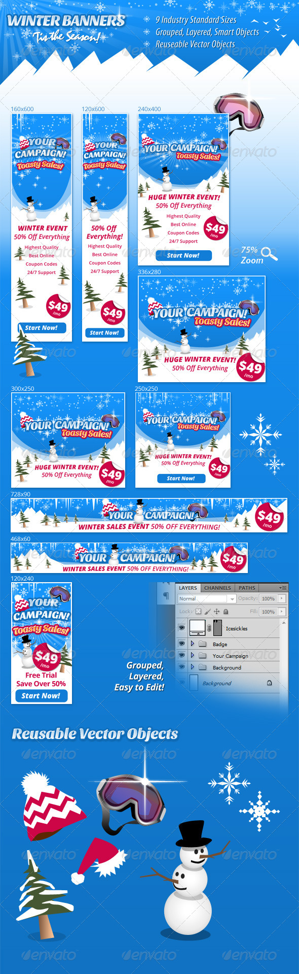 Winter Banners - Banners & Ads Web Elements