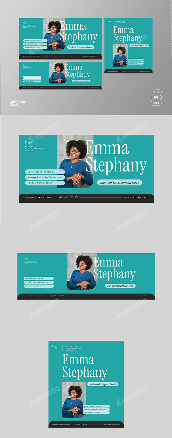 Teal Minimal Startup Email Signature