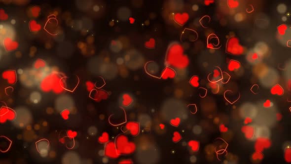 Red Hearts Bokeh Background