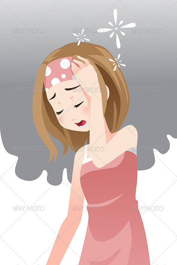 Woman Having Headache - People Characters
