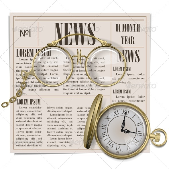 Vector Retro Newspaper Concept - Retro Technology