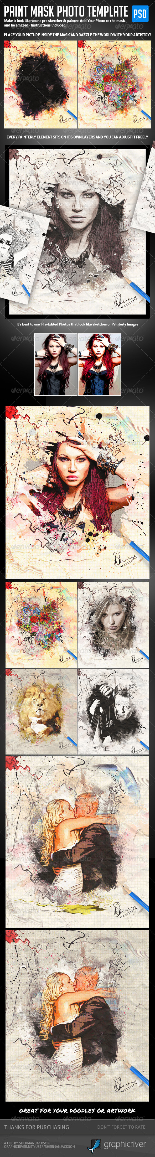 Paint Mask Photo Template v1 - Artistic Photo Templates