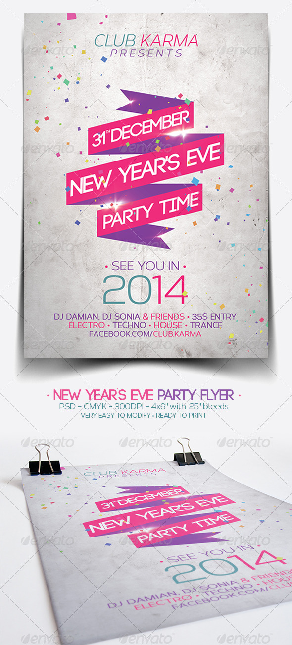 New Year's Eve Party Time Flyer - Clubs & Parties Events