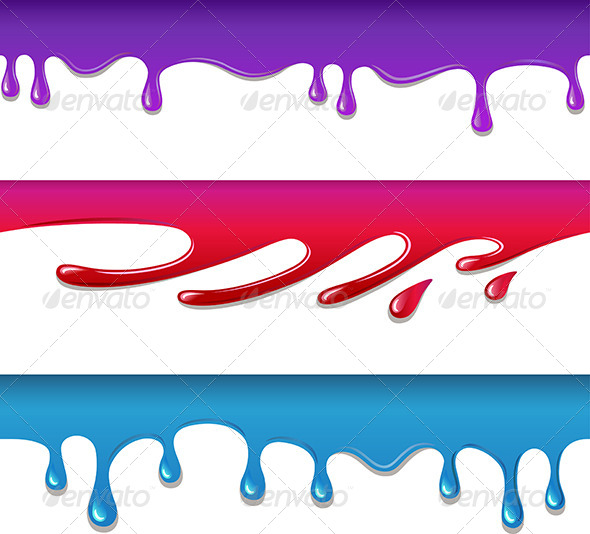 Vector Colored Seamless Drips - Backgrounds Decorative