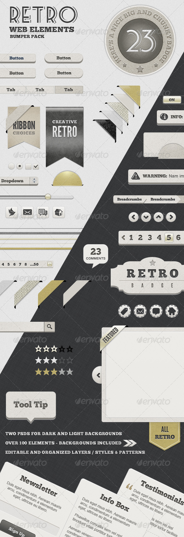 Retro Web Elements - Bumper Pack - Miscellaneous Web Elements