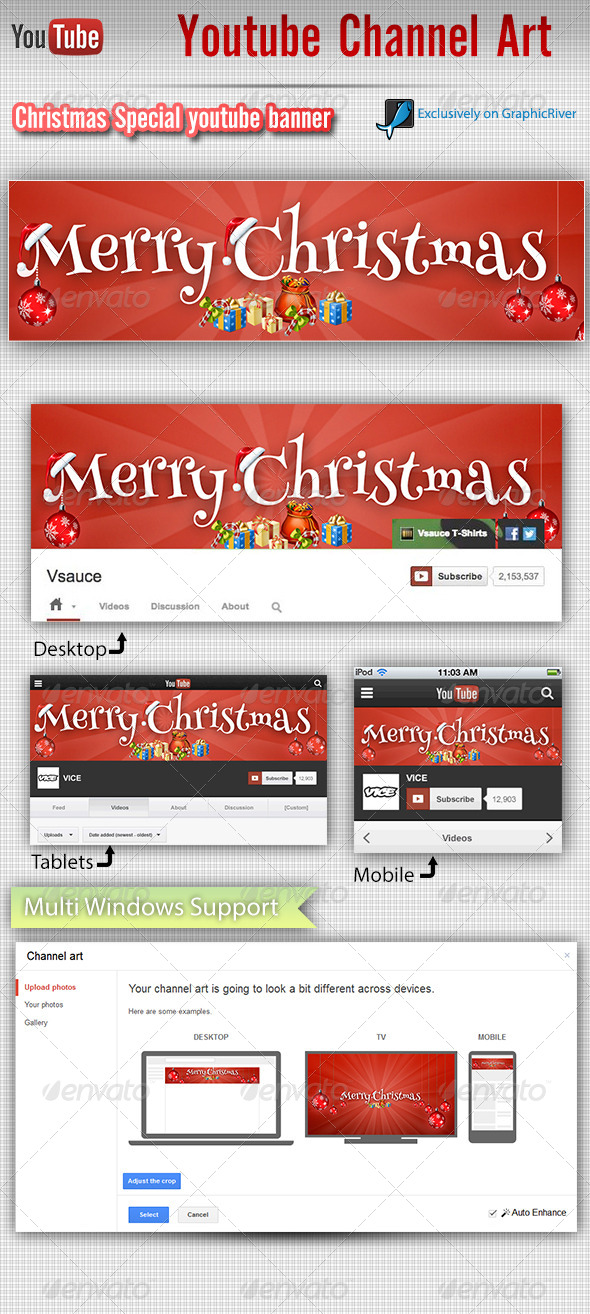 Christmas Youtube Channel Banner - YouTube Social Media