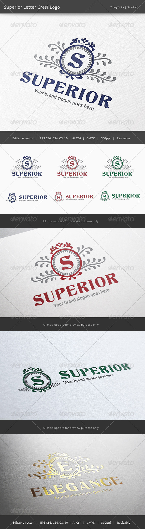 Superior Letter Crest Logo - Crests Logo Templates