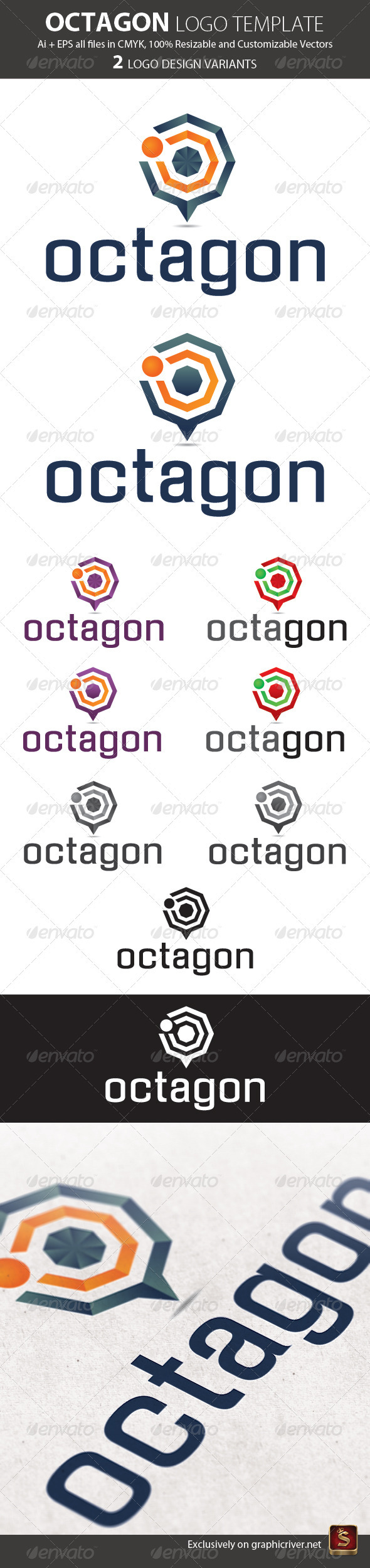 Octagon Logo Template - Vector Abstract