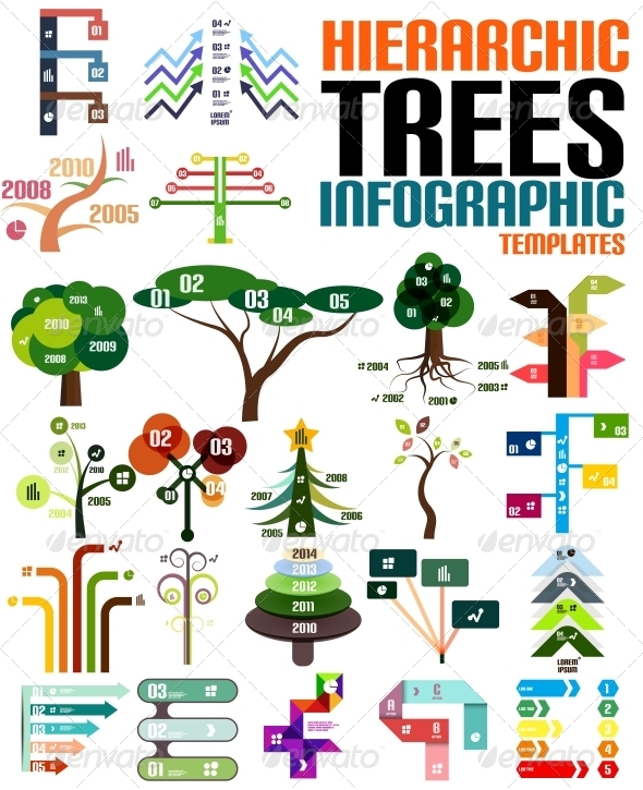 Hierarchic Tree Infographic Templates Set - Web Technology