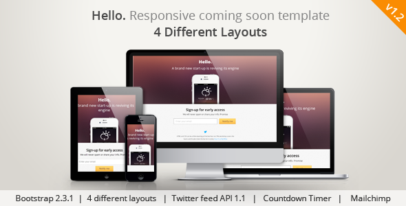 Excellent Hello Responsive Coming Soon Template