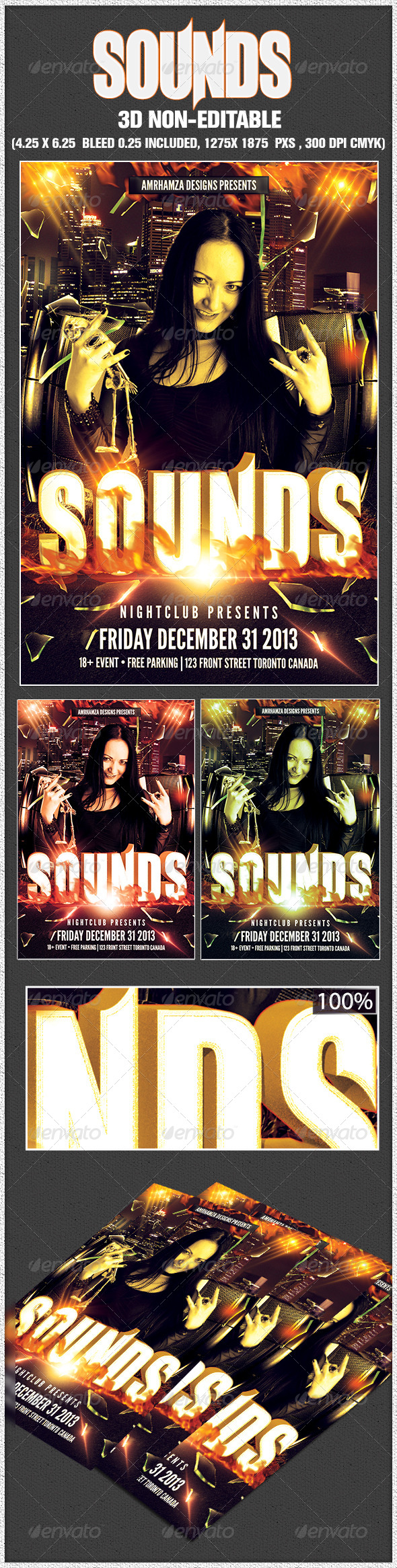 Sounds Flyer Template - Clubs & Parties Events
