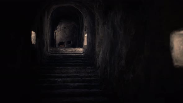 Old Dark Stone Underground Catacombs