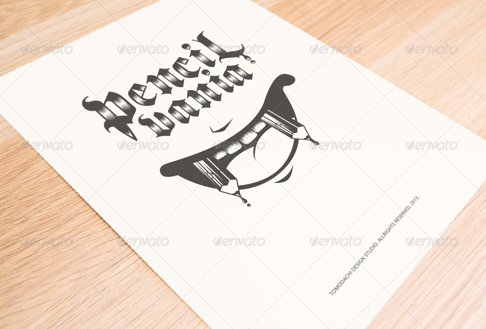 illustrator logo mockup itscroma Vintage  Flyer  Illustration  Up Mock  Logo by