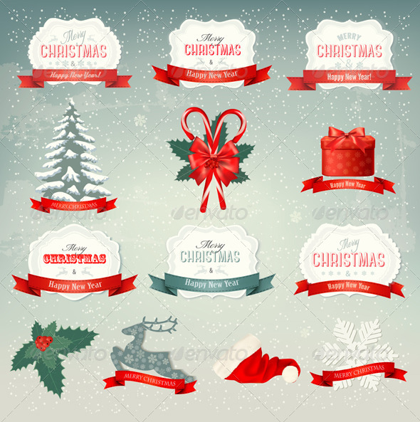 Big Collection of Design Elements - Christmas Seasons/Holidays