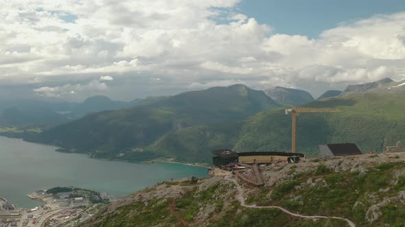 Overview Of Andalsnes Town Center From Eggen Restaurant, Viewpoint Built On Nesaksla Mountain In And alt