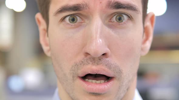 Close Up of Shocked Man Face by Stockwood | VideoHive