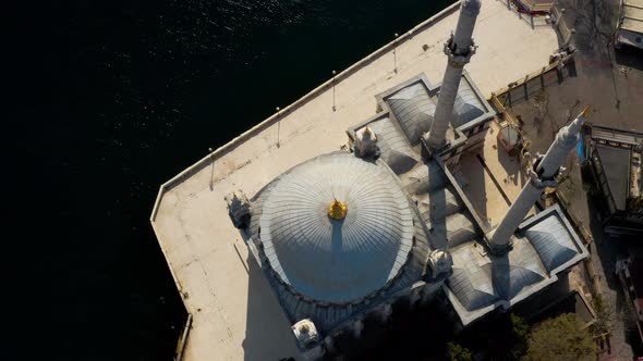 Istanbul Bosphorus And Ortakoy Mosque Quarantine Aerial View 4