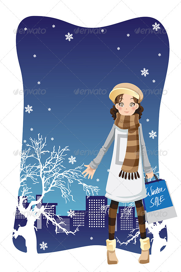 Shopping Winter Girl - Commercial / Shopping Conceptual