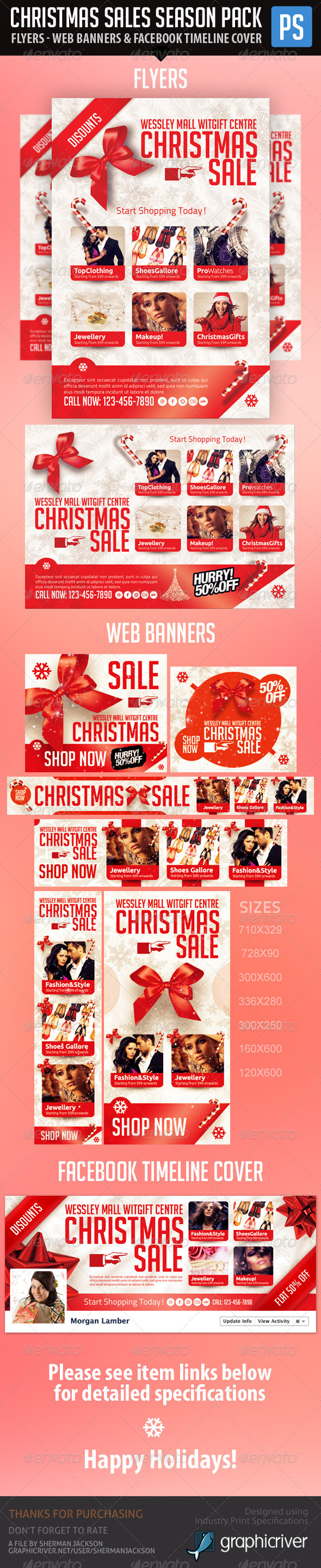 Christmas & Winter Season Sales Pack (Bundle) - Miscellaneous Print Templates