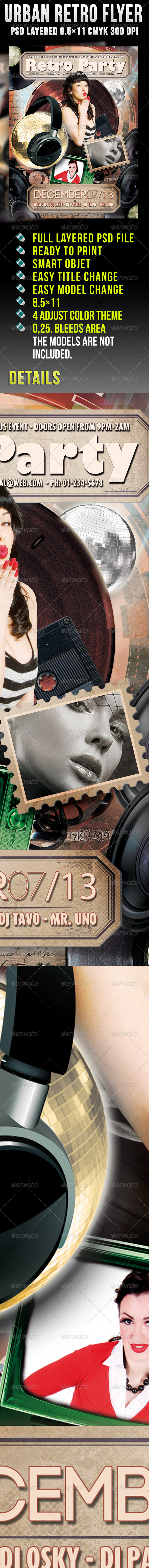 Urban Retro Flyer - Clubs & Parties Events