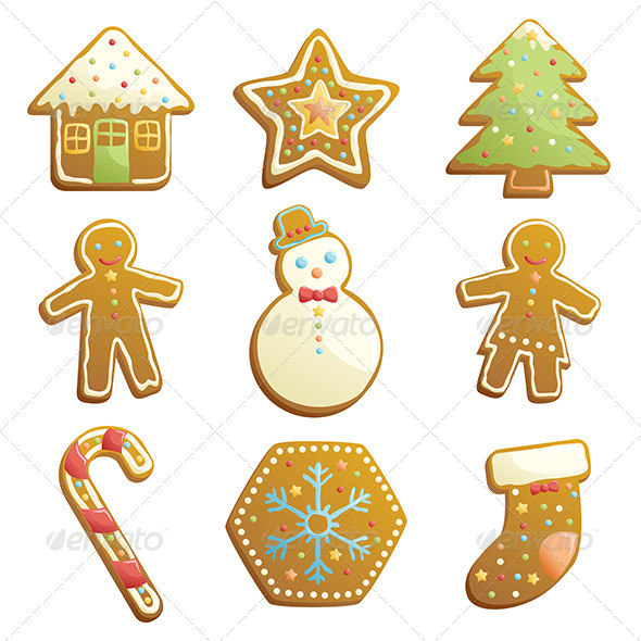 Gingerbread Cookies Icons - Christmas Seasons/Holidays