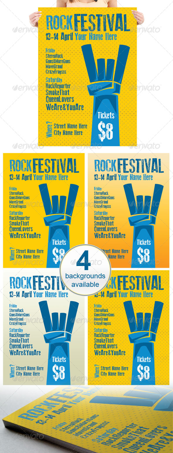 Rock Festival Flyer / Poster CMYK - Concerts Events