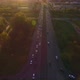 Aerial view of city traffic during rush hour at sunset - VideoHive Item for Sale
